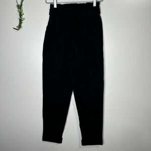 Kendall + Kylie Black Paperbag Tie Waist Pants